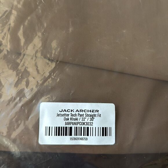 Jack Archer Jetsetter Tech Pant Straight Fit oak khaki 32X30 Nwt in packaging - Picture 11 of 11